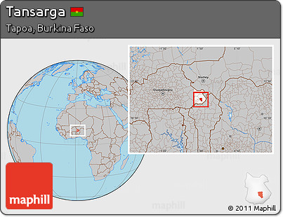 Gray Location Map of Tansarga, highlighted parent region