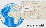 Shaded Relief Location Map of Tansarga, highlighted country