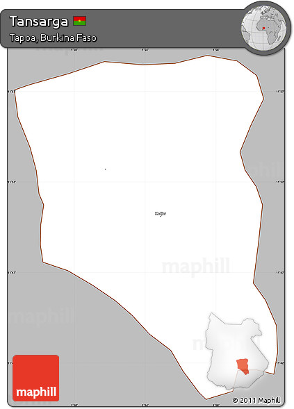 Gray Simple Map of Tansarga, cropped outside