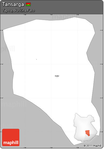 Gray Simple Map of Tansarga, single color outside