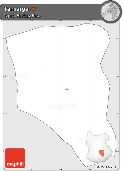 Silver Style Simple Map of Tansarga, cropped outside