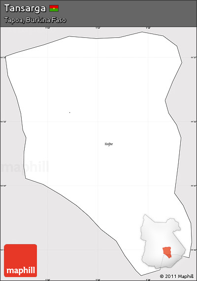 Silver Style Simple Map of Tansarga, cropped outside