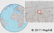 Gray Location Map of Ouahigouya, highlighted parent region