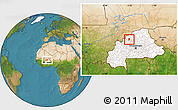 Satellite Location Map of Ouahigouya, highlighted country