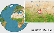 Satellite Location Map of Ouahigouya, highlighted parent region