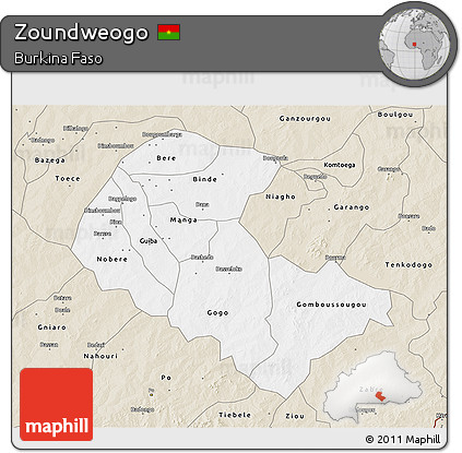 Classic Style 3D Map of Zoundweogo