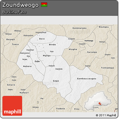 Classic Style 3D Map of Zoundweogo