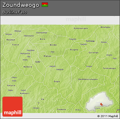 Physical 3D Map of Zoundweogo