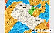Shaded Relief 3D Map of Zoundweogo, political outside