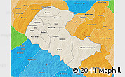 Shaded Relief 3D Map of Zoundweogo, political shades outside