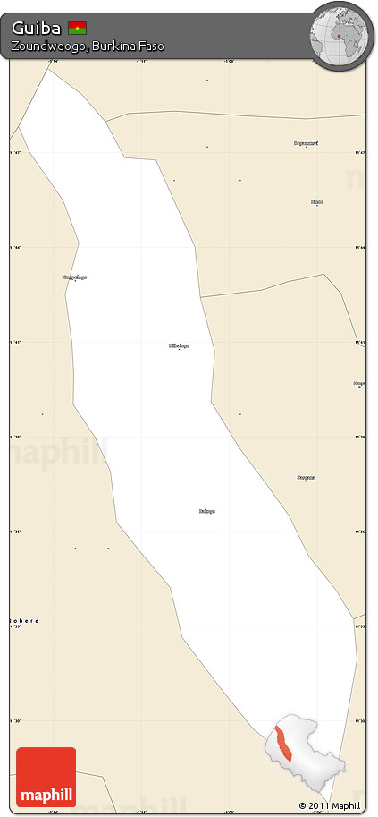 Classic Style Simple Map of Guiba