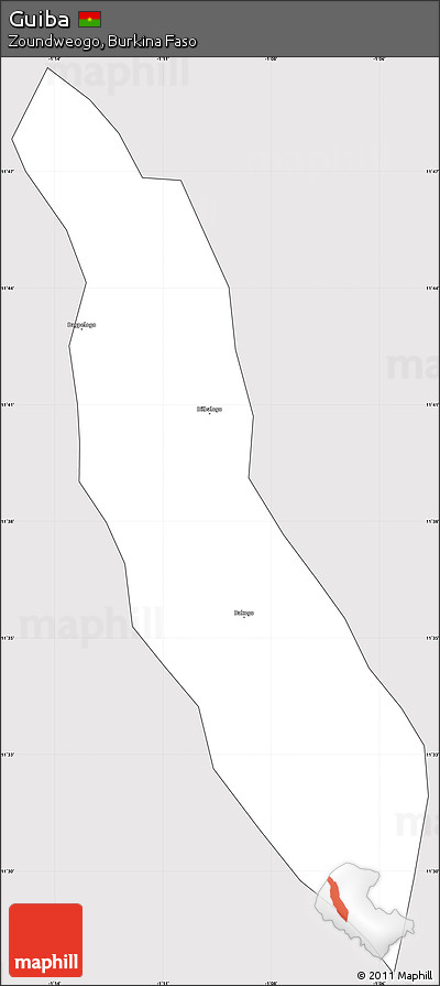 Silver Style Simple Map of Guiba, cropped outside