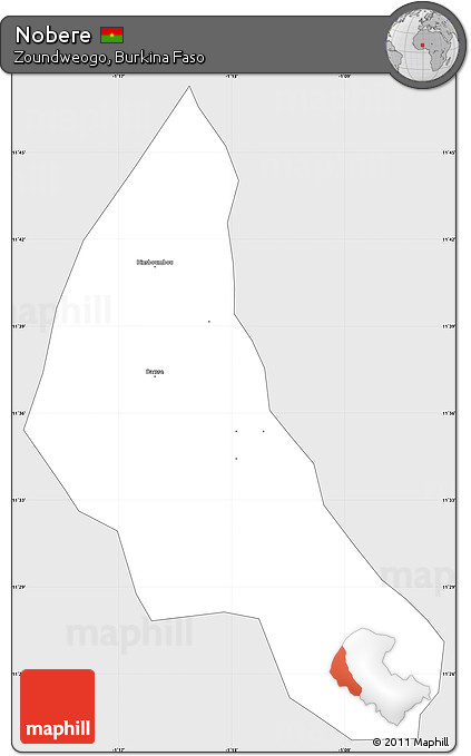 Silver Style Simple Map of Nobere, single color outside