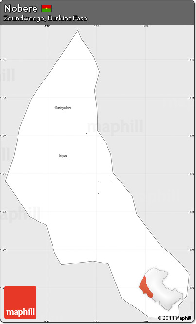 Silver Style Simple Map of Nobere, single color outside