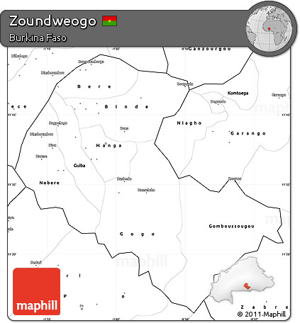 Blank Simple Map of Zoundweogo