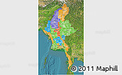 Political 3D Map of Burma, satellite outside