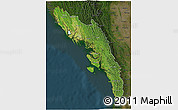 Satellite 3D Map of Arakan (Rakhine), darken