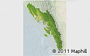 Satellite 3D Map of Arakan (Rakhine), lighten