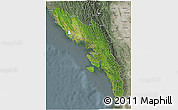 Satellite 3D Map of Arakan (Rakhine), semi-desaturated