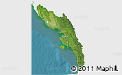 Satellite 3D Map of Arakan (Rakhine), single color outside