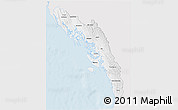 Silver Style 3D Map of Arakan (Rakhine), single color outside