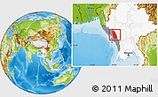 Physical Location Map of An, highlighted country, highlighted parent region