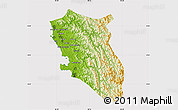 Physical Map of Arakan (Sandoway), cropped outside