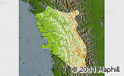 Physical Map of Arakan (Sandoway), darken