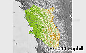 Physical Map of Arakan (Sandoway), desaturated
