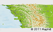 Physical Panoramic Map of Arakan (Sandoway)