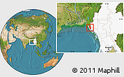 Satellite Location Map of Buthidaung, highlighted country