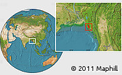 Satellite Location Map of Buthidaung