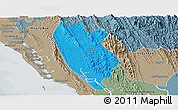 Political Panoramic Map of Buthidaung, semi-desaturated