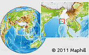 Physical Location Map of Gwa, highlighted country, within the entire country