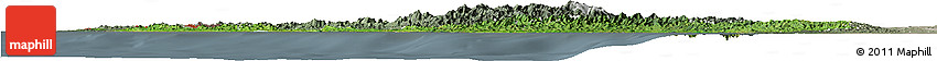 Satellite Horizon Map of Arakan (Rakhine), semi-desaturated