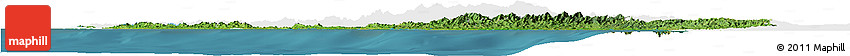 Satellite Horizon Map of Arakan (Rakhine), single color outside