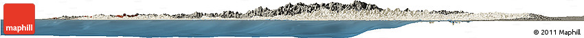 Shaded Relief Horizon Map of Arakan (Rakhine), darken