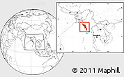 Blank Location Map of Arakan (Rakhine), within the entire country