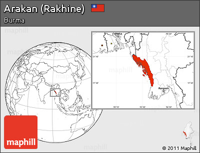 Blank Location Map of Arakan (Rakhine)