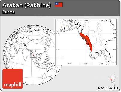 Blank Location Map of Arakan (Rakhine)