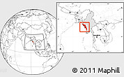 Blank Location Map of Arakan (Rakhine), highlighted country, within the entire country