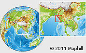 Physical Location Map of Arakan (Rakhine), within the entire country