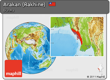 Physical Location Map of Arakan (Rakhine)