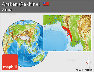 Physical Location Map of Arakan (Rakhine)