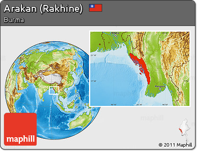 Physical Location Map of Arakan (Rakhine)