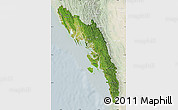 Satellite Map of Arakan (Rakhine), lighten