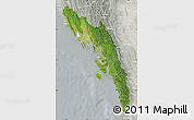 Satellite Map of Arakan (Rakhine), lighten, semi-desaturated