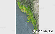 Satellite Map of Arakan (Rakhine), semi-desaturated