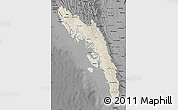 Shaded Relief Map of Arakan (Rakhine), darken, desaturated
