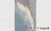 Shaded Relief Map of Arakan (Rakhine), darken, semi-desaturated